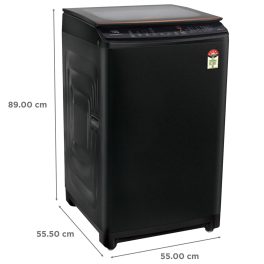Voltas Beko WTL65VPBGX, 6.5 KG Fully Automatic Top Load Machine with Side Waterfall, Baffle Filter and Soft Close Lid, Black