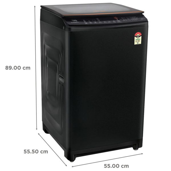 Voltas Beko WTL65VPBGX, 6.5 KG Fully Automatic Top Load Machine with Side Waterfall, Baffle Filter and Soft Close Lid, Black