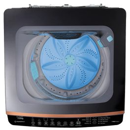Voltas Beko WTL65VPBGX, 6.5 KG Fully Automatic Top Load Machine with Side Waterfall, Baffle Filter and Soft Close Lid, Black
