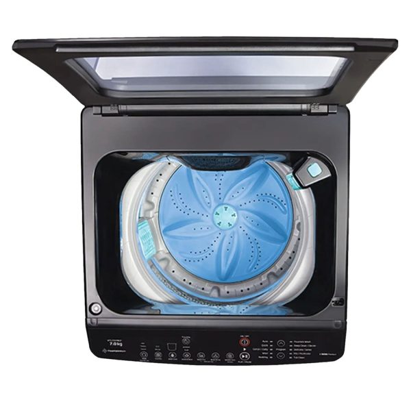 Voltas Beko WTL65VPBGX, 6.5 KG Fully Automatic Top Load Machine with Side Waterfall, Baffle Filter and Soft Close Lid, Black