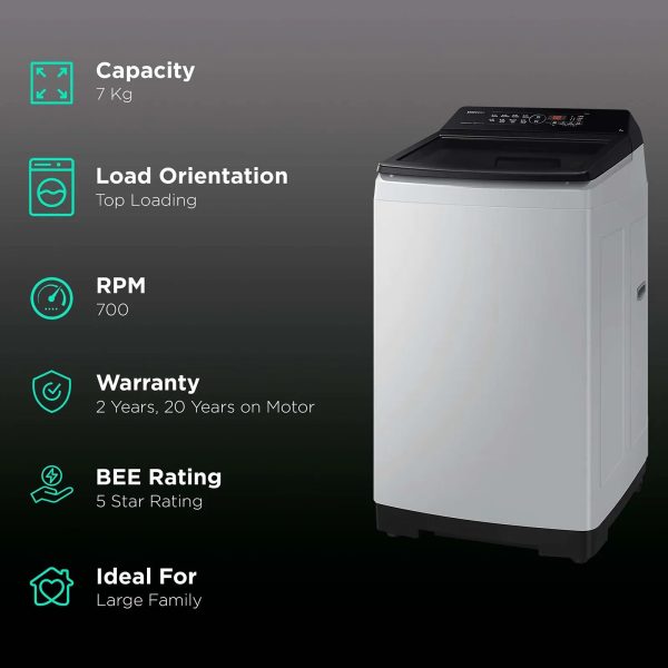 Samsung WA70BG4441BYTL, 7 KG Fully Automatic Top Load Machine with Digital Inverter, Lavender Gray