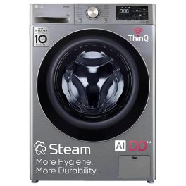 LG FHP1410Z7P, 10 KG 1400 RPM Fully Automatic Front Load Machine with Direct Drive Motor, Steam+ and LG ThinQ, Silver