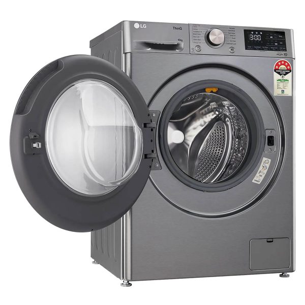 LG FHP1410Z7P, 10 KG 1400 RPM Fully Automatic Front Load Machine with Direct Drive Motor, Steam+ and LG ThinQ, Silver