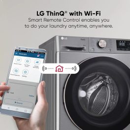 LG FHP1410Z7P, 10 KG 1400 RPM Fully Automatic Front Load Machine with Direct Drive Motor, Steam+ and LG ThinQ, Silver