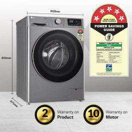 LG FHP1410Z7P, 10 KG 1400 RPM Fully Automatic Front Load Machine with Direct Drive Motor, Steam+ and LG ThinQ, Silver