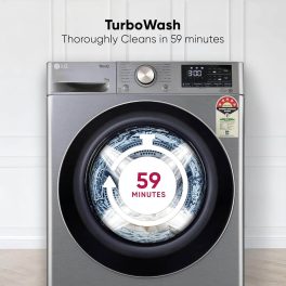 LG FHP1410Z7P, 10 KG 1400 RPM Fully Automatic Front Load Machine with Direct Drive Motor, Steam+ and LG ThinQ, Silver