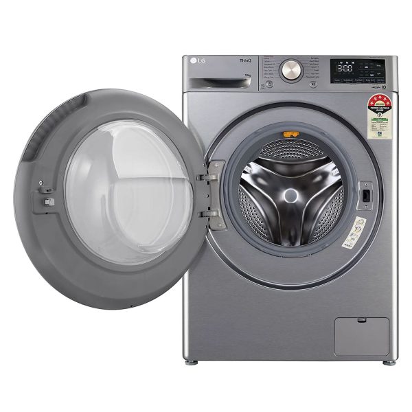 LG FHP1410Z7P, 10 KG 1400 RPM Fully Automatic Front Load Machine with Direct Drive Motor, Steam+ and LG ThinQ, Silver