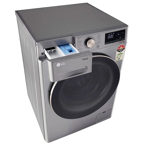 LG FHP1410Z7P, 10 KG 1400 RPM Fully Automatic Front Load Machine with Direct Drive Motor, Steam+ and LG ThinQ, Silver