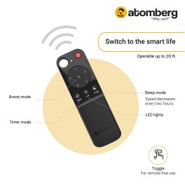 Atomberg 1200MM (48 Inch) BLDC Ceiling Fan with IOT and Remote and LED Indicators, Snow White, ERICA SMART