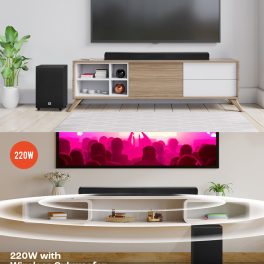 JBL 220 Watt Dolby Digital Soundbar with 2.1 Channel Wireless Subwoofer for Extre Deep Bass, Black, SB170