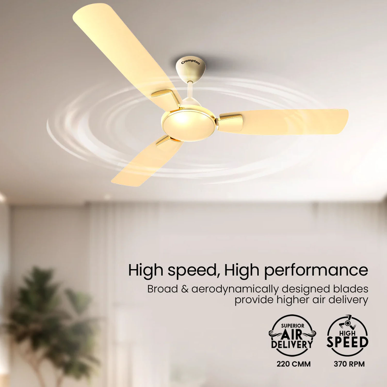 Crompton 1200MM (48 Inch) Ceiling Fan with High Speed, 1 Star Rating and Anti Dust, Birken Effect, TORO ANTIDUST Crompton 1200MM (48 Inch) Ceiling Fan with High Speed, 1 Star Rating and Anti Dust, Birken Effect, TORO ANTIDUST
