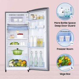 Samsung 183 Litre 2 Star Single Door Refrigerator with Digital Inverter, (RR20C11C2GS, Grey Silver)