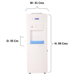 BlueStar Water Dispenser with Refrigerator with Normal, ACold and Hot Tap, White, BWD3FMRGA