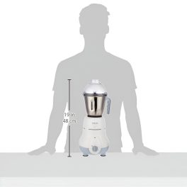 PHILIPS HL1643/04, 600 Watt 3 Jar Mixer Grinder with Vacuum Feet, White