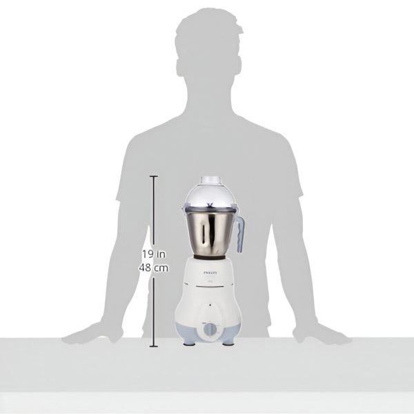 PHILIPS HL1643/04, 600 Watt 3 Jar Mixer Grinder with Vacuum Feet, White