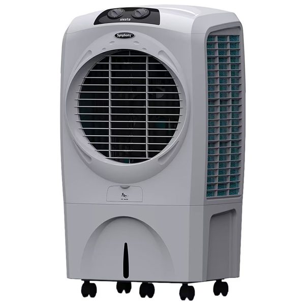 Symphony 70 Liter Desert Air Cooler with Honeycomb Pad and Powerful Fan, Grey, SIESTA 70XL