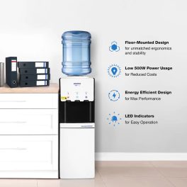 Voltas Spring R Water Dispenser with Refrigerator with Normal, Cold and Hot Tap, White