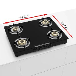 Bosch PNP0E6W10I, 4 Burner 60CM Cooktop with Lifetime Warranty on Glass, XXL Cooking Space and Cleaning Stand, Black