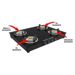 Bosch PNP0E6W10I, 4 Burner 60CM Cooktop with Lifetime Warranty on Glass, XXL Cooking Space and Cleaning Stand, Black