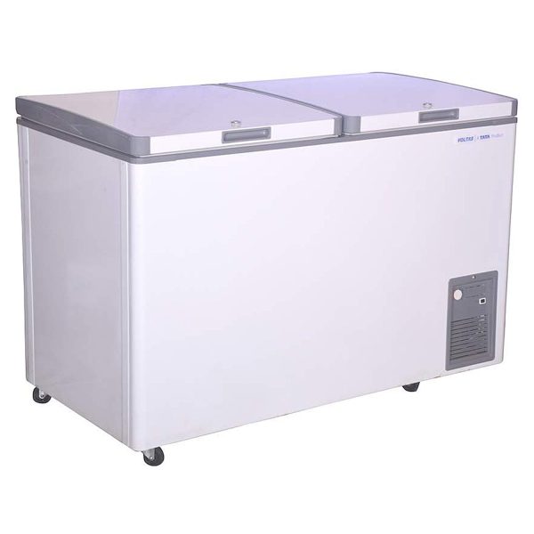Voltas CF 320 Double Door Hard Top Deep Freezer with 3 Star Rating, White