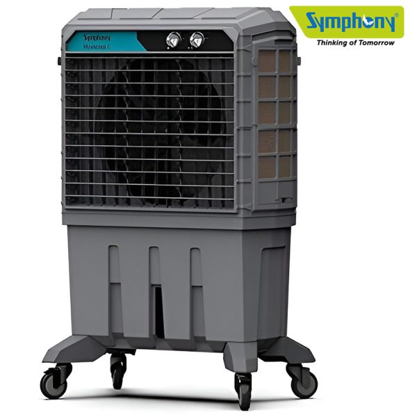 Symphony Movicool 125 Commercial Cooler with Honeycomb Pad and Lockable Wheels, Grey