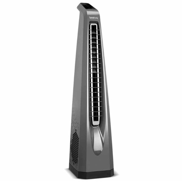 Symphony Tower Fan with Remote, Touchscreen Control Panel & Swivel Action, Grey, Surround-I