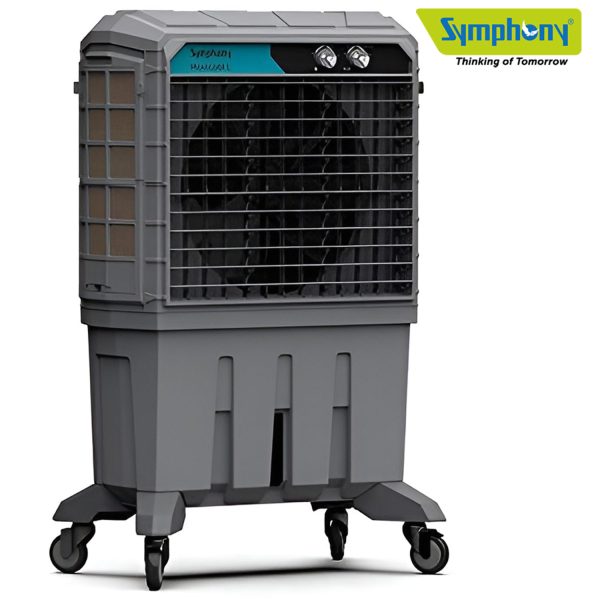 Symphony Movicool 125 Commercial Cooler with Honeycomb Pad and Lockable Wheels, Grey