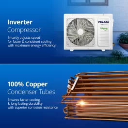Voltas 245V Vectra Plus 2 Ton 5 Star Inverter Split AC with 4-in-1 Convertible, White