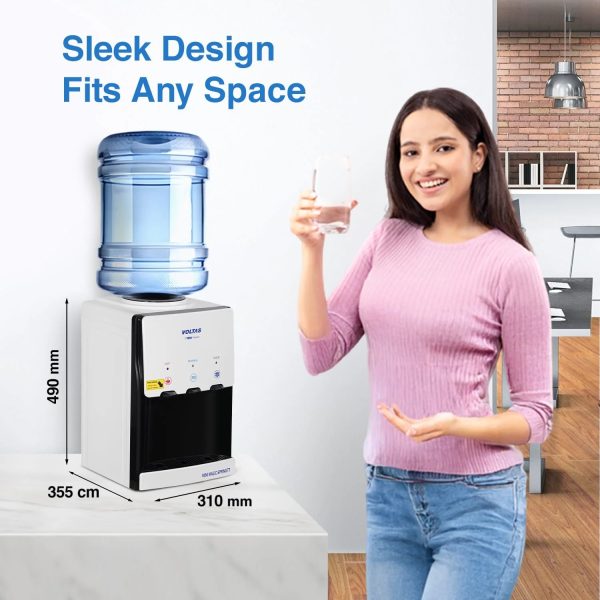 Voltas Table Top Water Dispenser with Normal, Cold and Hot Tap, White