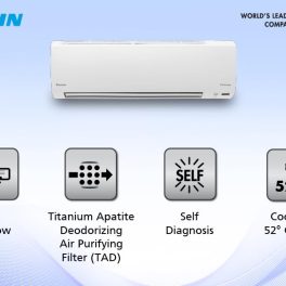 Daikin FTKL60UV 1.8 Ton 3 Star Inverter Split AC with 4 Way Swing and PM 2.5 Filter, White