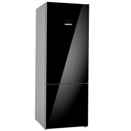 Bosch KGN56LB42I, 508 Litre 2 Star Bottom Freezer Refrigerator, Black Glass