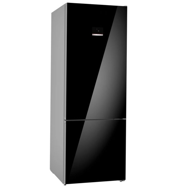 Bosch KGN56LB42I, 508 Litre 2 Star Bottom Freezer Refrigerator, Black Glass