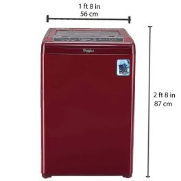 Whirlpool Classic 7.0 Genx, 7 KG Fully Automatic Machine with 6 Smart Sensors and Zero Pressure Fill Technology, Rosewood Wine