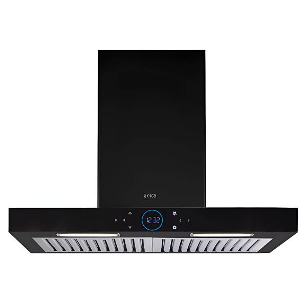 Elica ISmart Spot H6 BF LTW 60 Nero, 60 CM Chimney with Baffle Filter, Touch Control and Motion Sensor Technology, Black