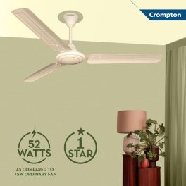 Crompton 1200MM (48 Inch) Ceiling fan with Anti Rust and High Velocity, Ivory, ARIYA BRIZ