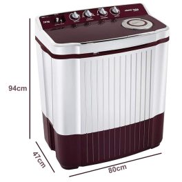 Voltas Beko WTT70DLIM, 7 KG Semi Automatic Machine with 3 Wash Programes and Two Way Waterfall, Burgandy