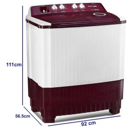 Voltas Beko WTT140ABRT, 14 KG Semi Automatic Machine with Fast Dry System and Double Cascade System, Burgandy
