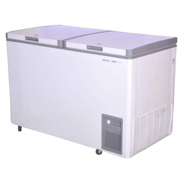 Voltas CF 320 Double Door Hard Top Deep Freezer with 3 Star Rating, White