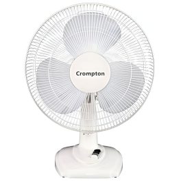 Crompton 400MM Table fan with 3 Speed Setting, Enhanced Blade Design and Smooth Oscillation, White, HIGH FLOW WAVEPLUS