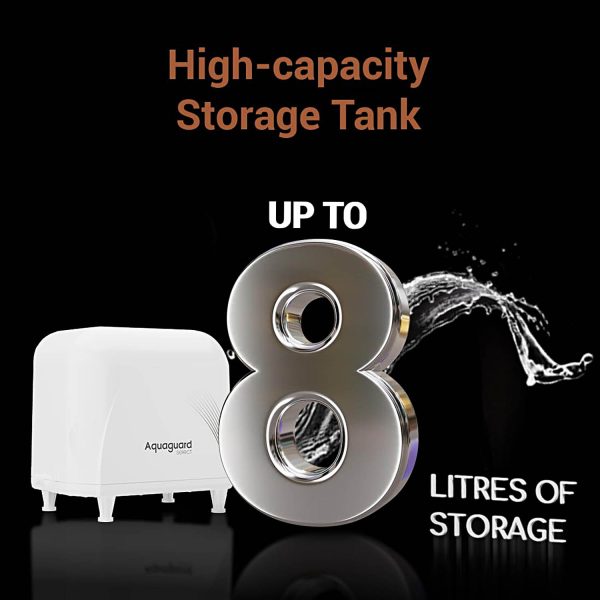 Eureka 8 Litre Storage Under the Counter Purifier with RO+UV+MTDS and Mobile Connectivity, White, Designo UTC