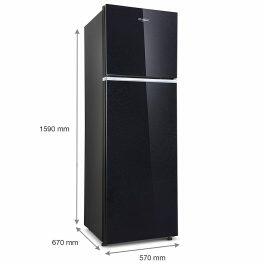 Whirlpool IF INV ELT 278GD, 231 Litre 2 Star Double Door Intellisense Inverter Technology and 17 Hours Cooling Retention, Crystal Black