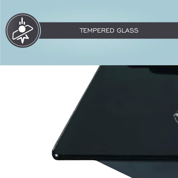 Elica 4 Burner Hob with Tempered Glass Top and 2 Medium and 2 Small Multiple Ring Brass Burners, Black, FLEXI FB HCT 470 DX
