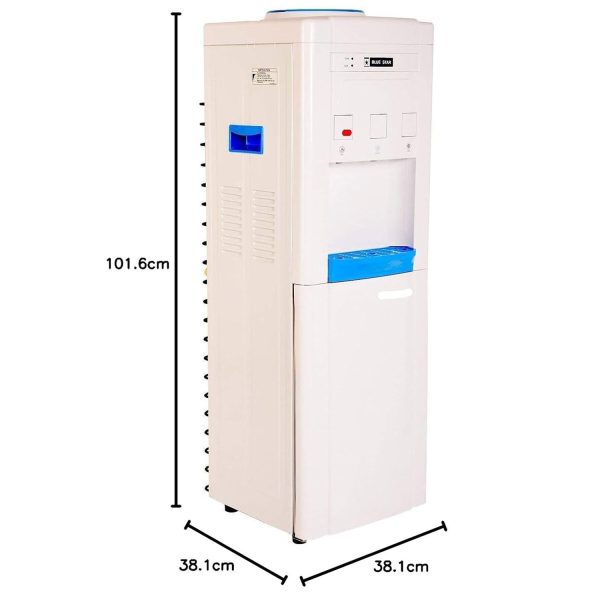 BlueStar Water Dispenser with Refrigerator with Normal, ACold and Hot Tap, White, BWD3FMRGA