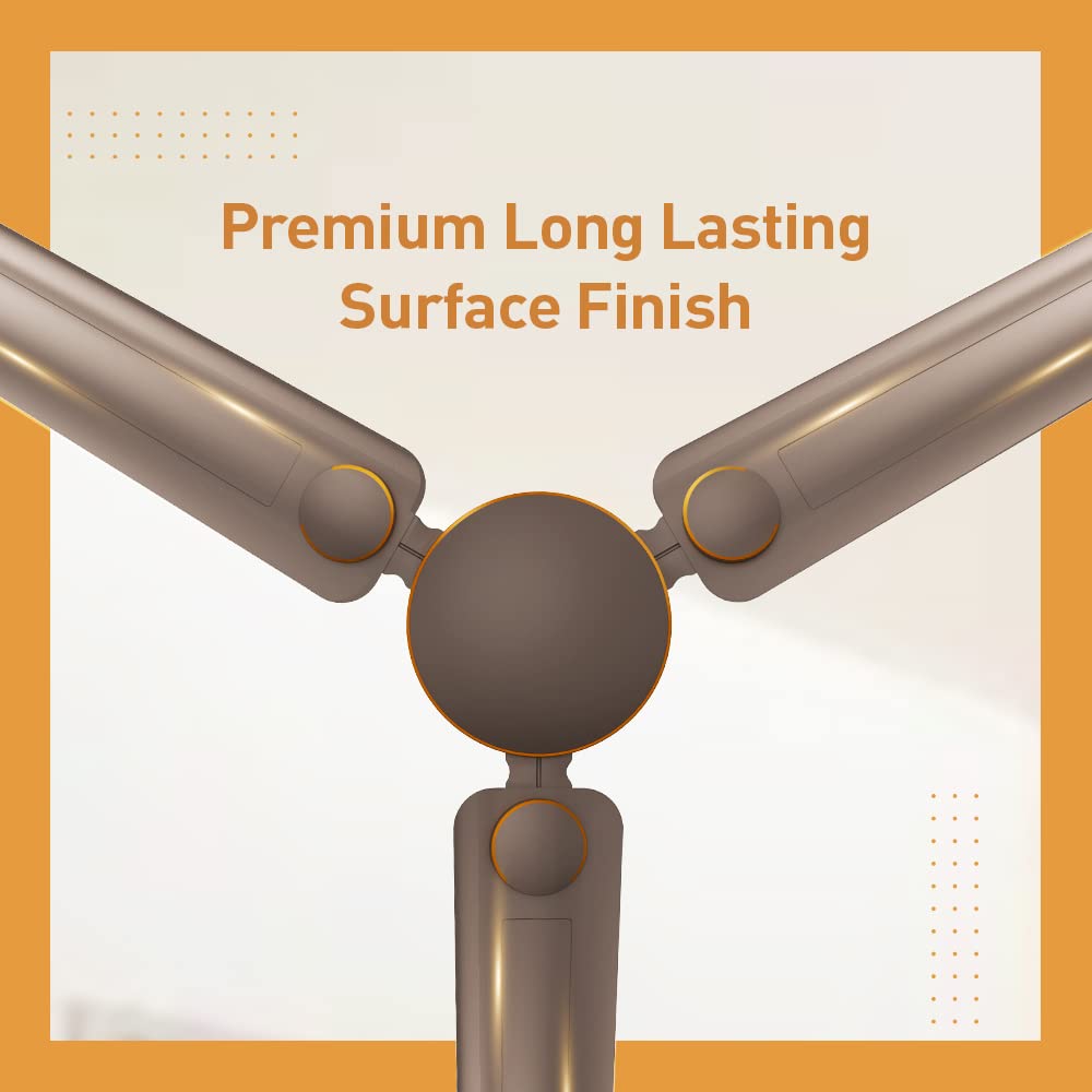 Crompton 1200MM (48 Inch) Ceiling Fan with Anti Rust, High Speed and Aerodynamic Blades, Smoked Brown, Montania Crompton 1200MM (48 Inch) Ceiling Fan with Anti Rust, High Speed and Aerodynamic Blades, Smoked Brown, Montania