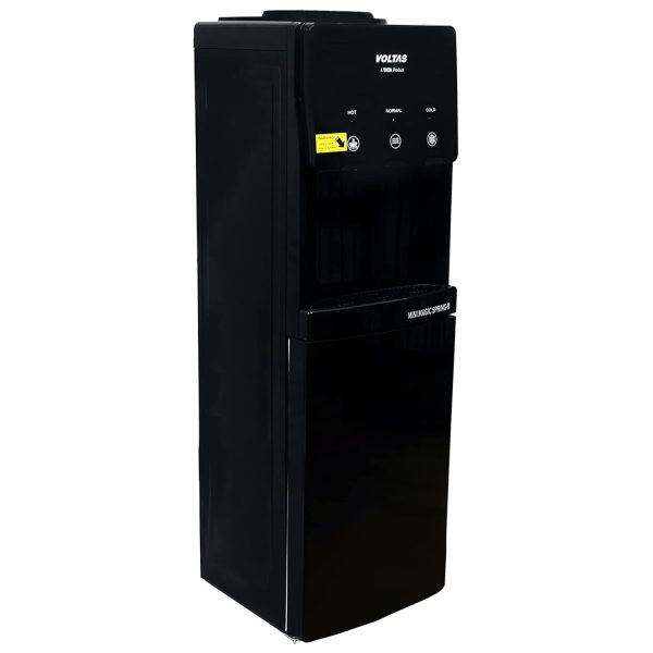 Voltas Spring R Water Dispenser with Refrigerator with Normal, Cold and Hot Tap, Black