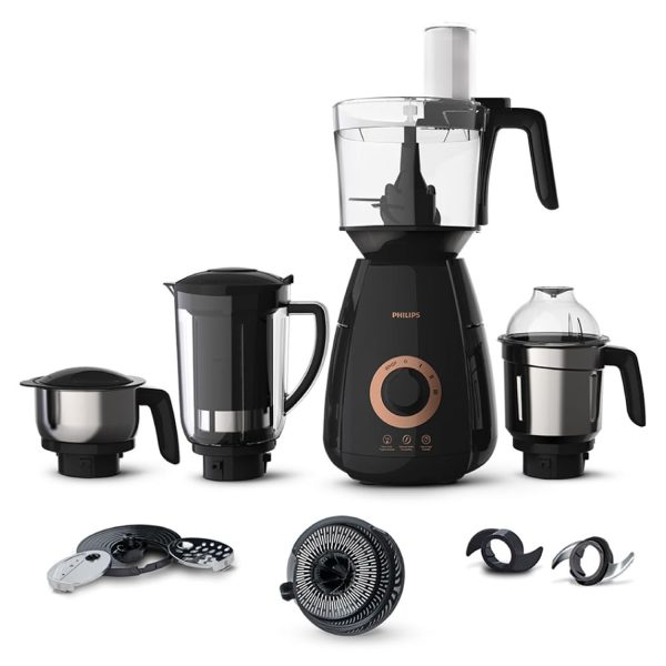 PHILIPS HL7707, 750 Watts 4 Jar Mixer Grinder with Food Processor Jar, Black