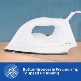 PHILIPS HI113, 1000 Watts Dry Iron with PTFE Coating, White