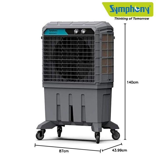 Symphony Movicool 125 Commercial Cooler with Honeycomb Pad and Lockable Wheels, Grey
