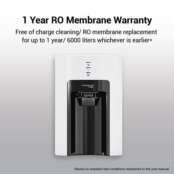 Eureka Champ RO+UV, 6 Litre Storage Purifier for Hard Water with Energy Saving Mode, White
