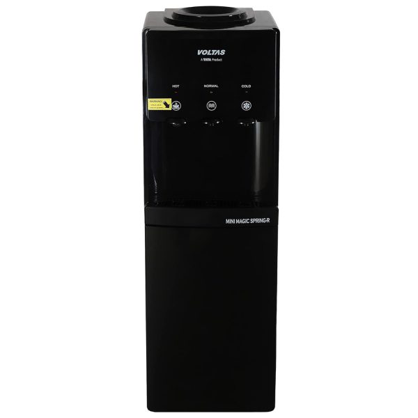 Voltas Spring R Water Dispenser with Refrigerator with Normal, Cold and Hot Tap, Black
